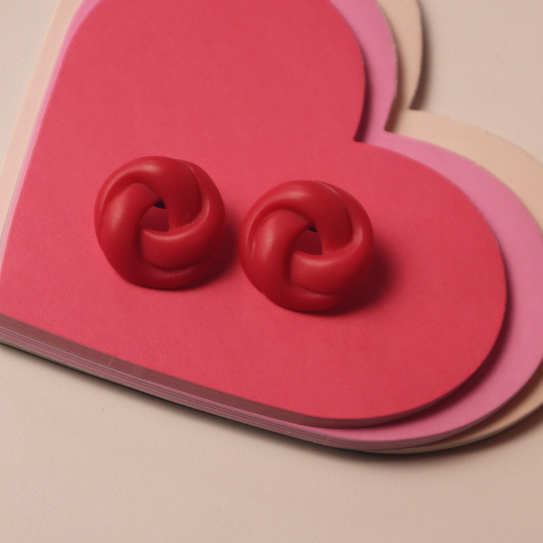 Twisted Spiral Earrings - Pink