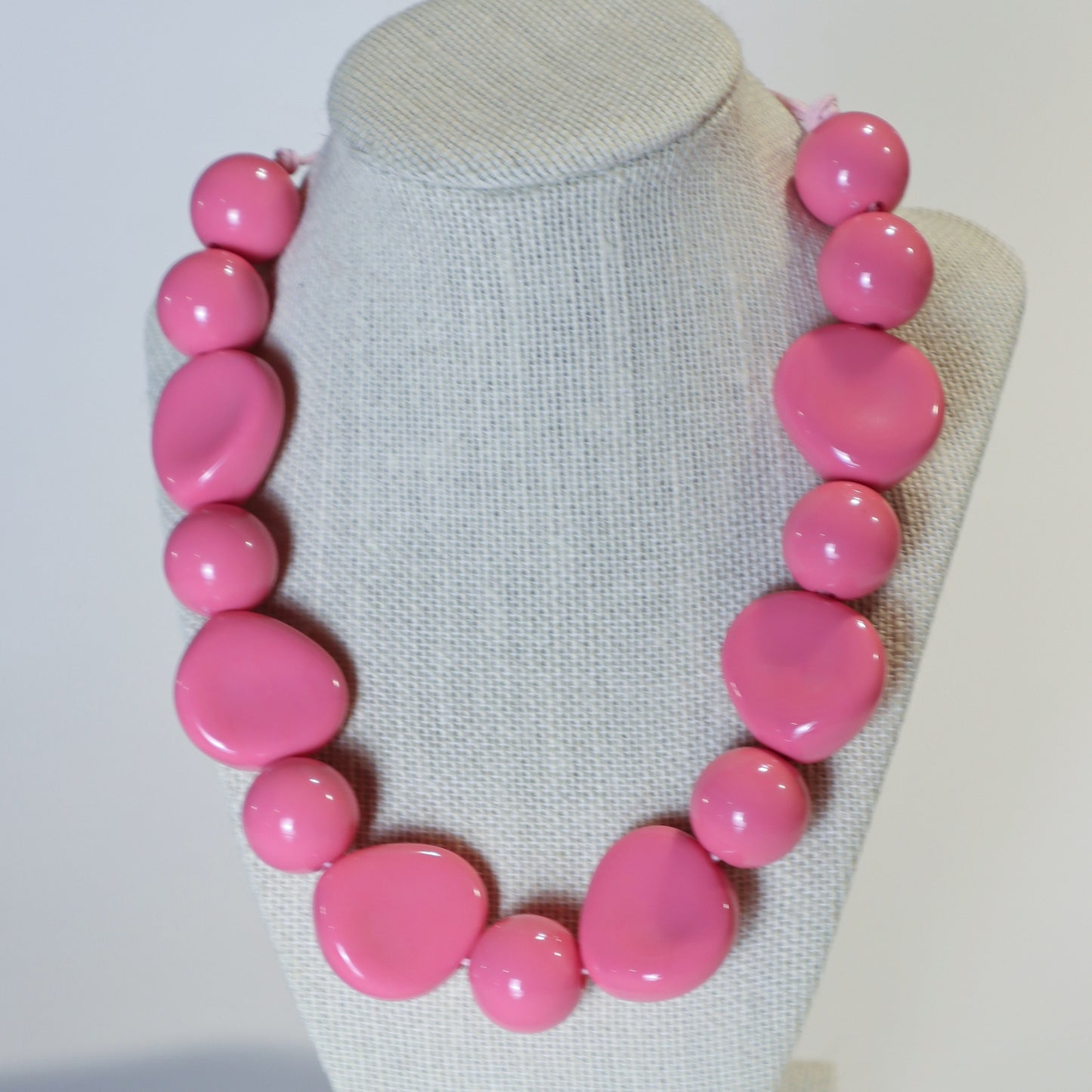 Mix Shape Statement Necklace - Candy Pink
