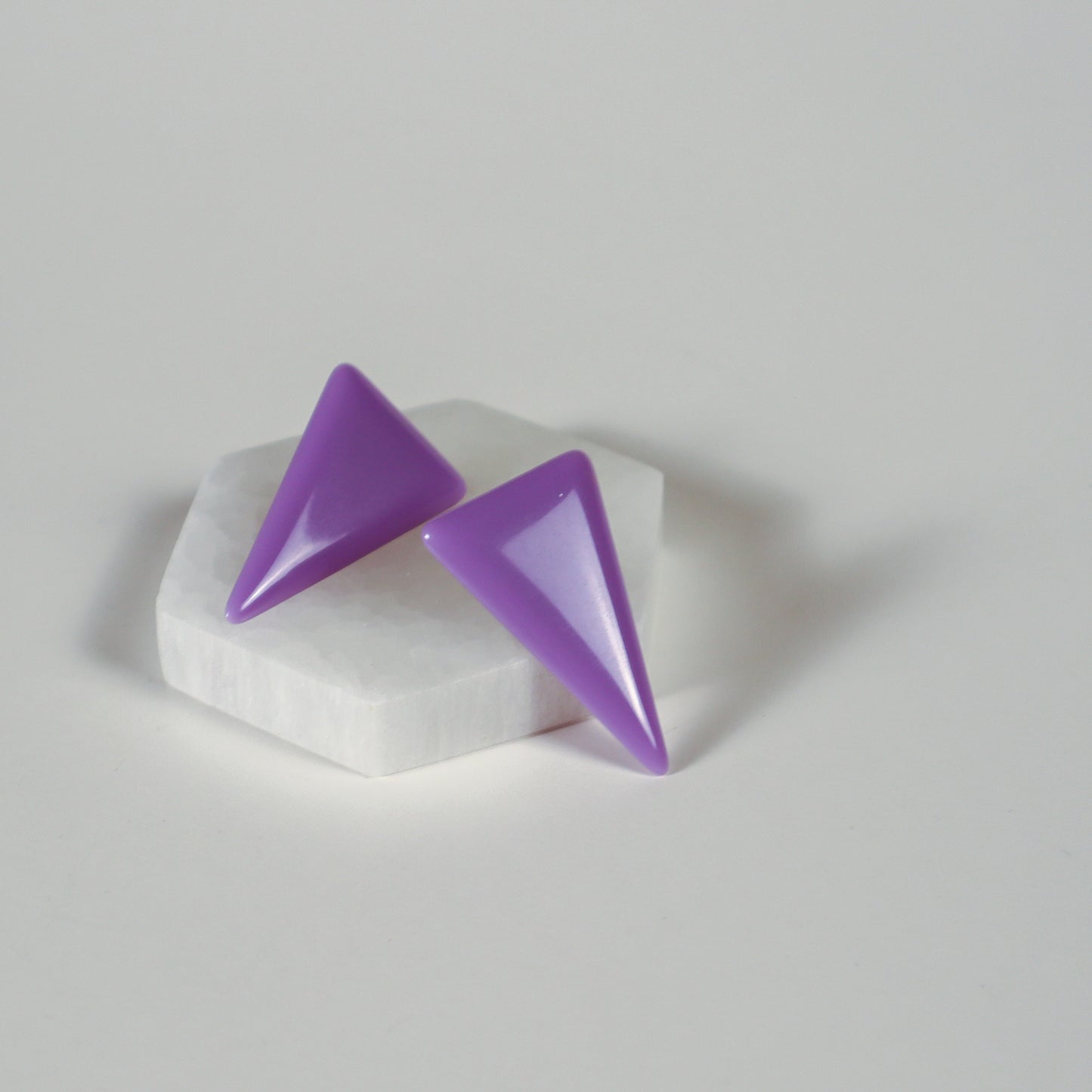Long Triangle Earrings - Lavender