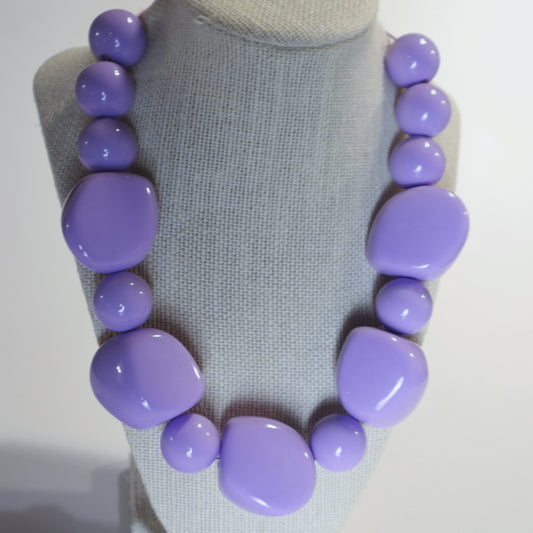 Max Beads Statement Necklace - Lavender
