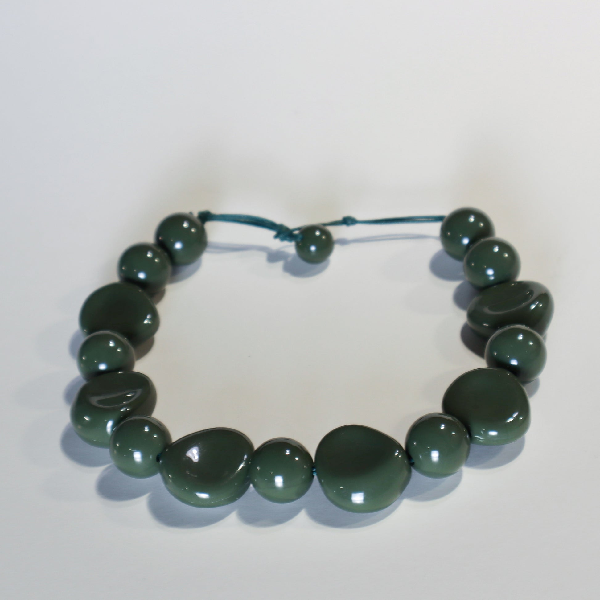 Mix Shape Statement Necklace - Army Green