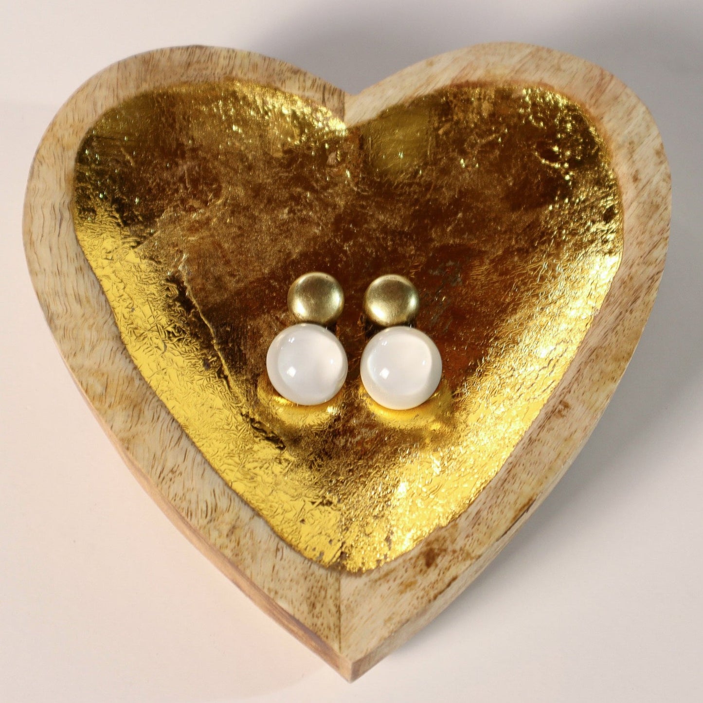 The Classic Full Moon Resin Earrings in Aged Gold
