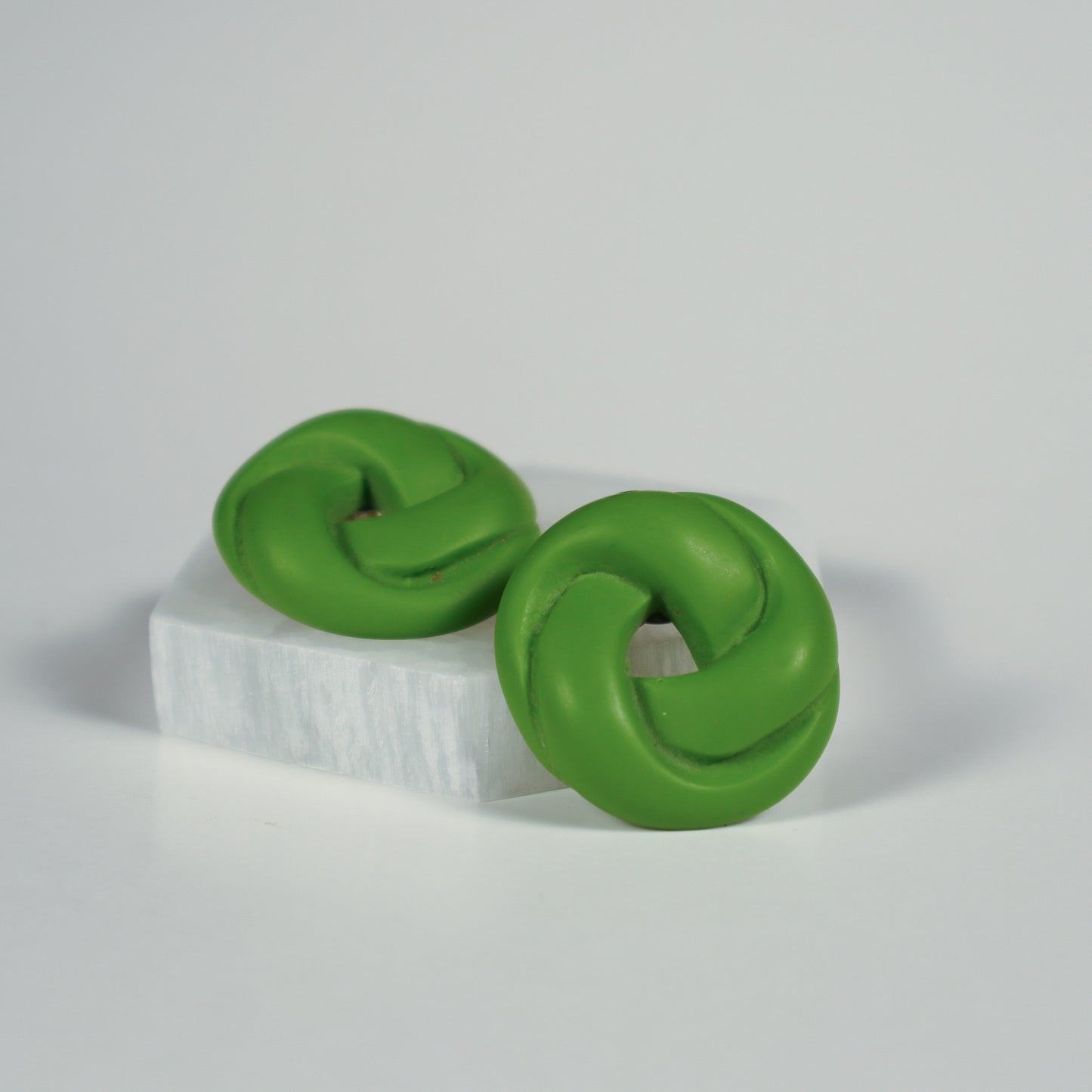 Twisted Spiral Earrings - Apple Green