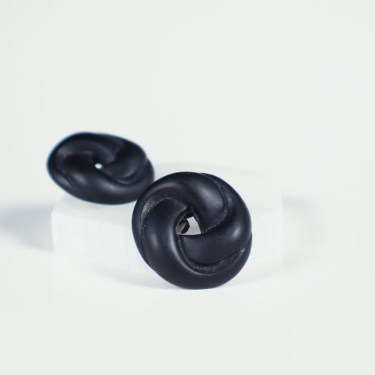 Twisted Spiral Earrings - Black