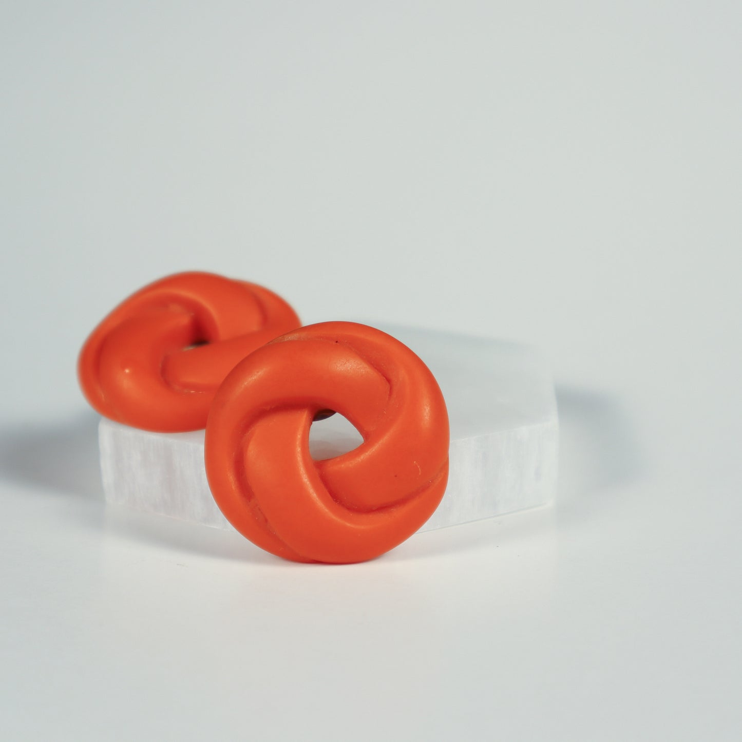 Twisted Spiral Earrings - Bright Orange