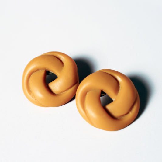 Twisted Spiral Earrings - Mustard