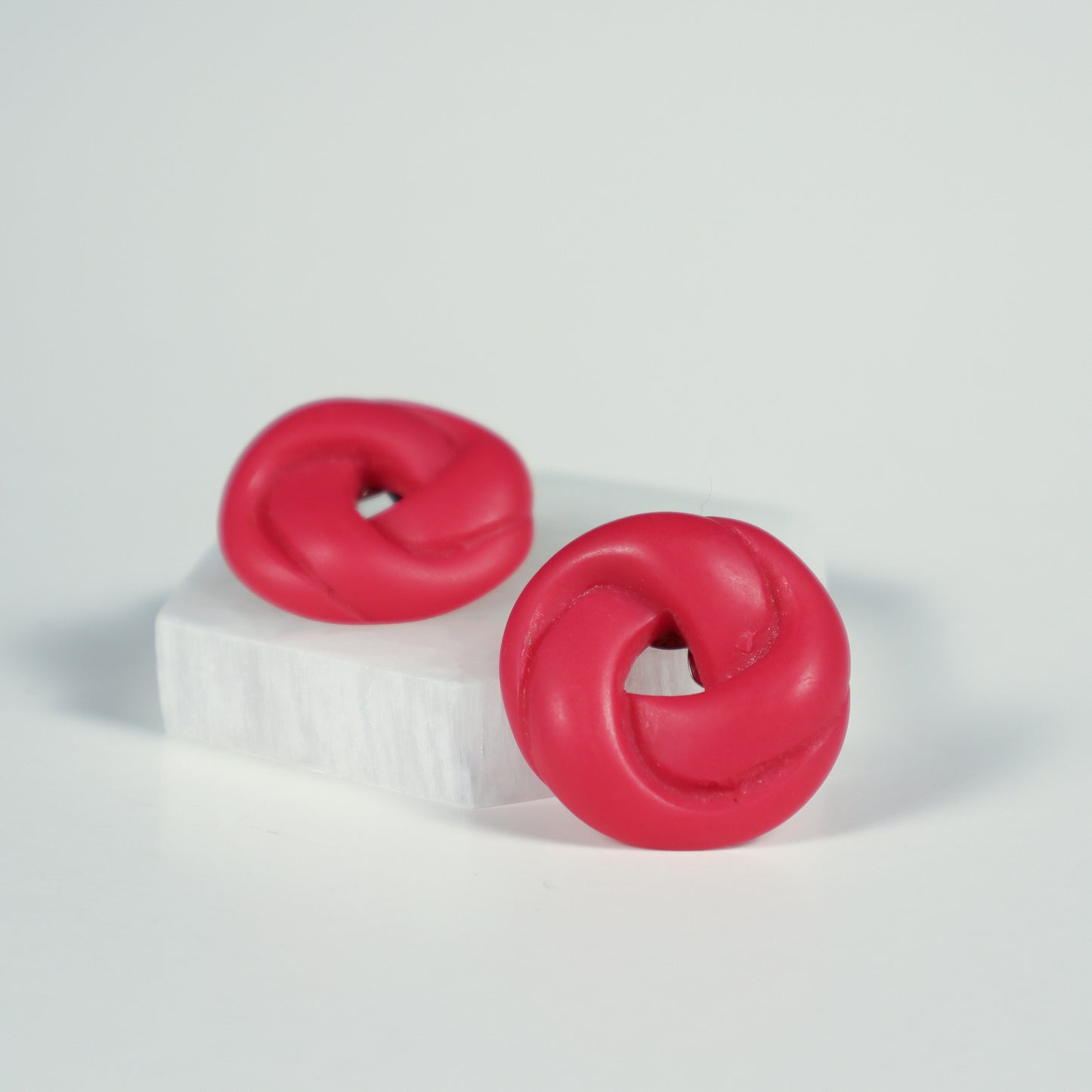 Twisted Spiral Earrings - Pink