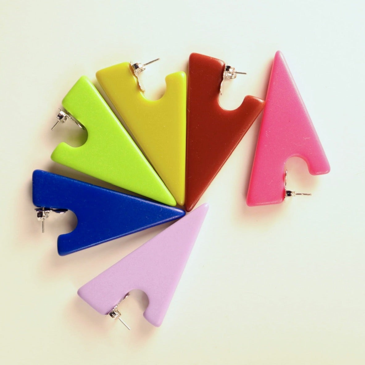 New Triangle Maxi Earrings -  Pink