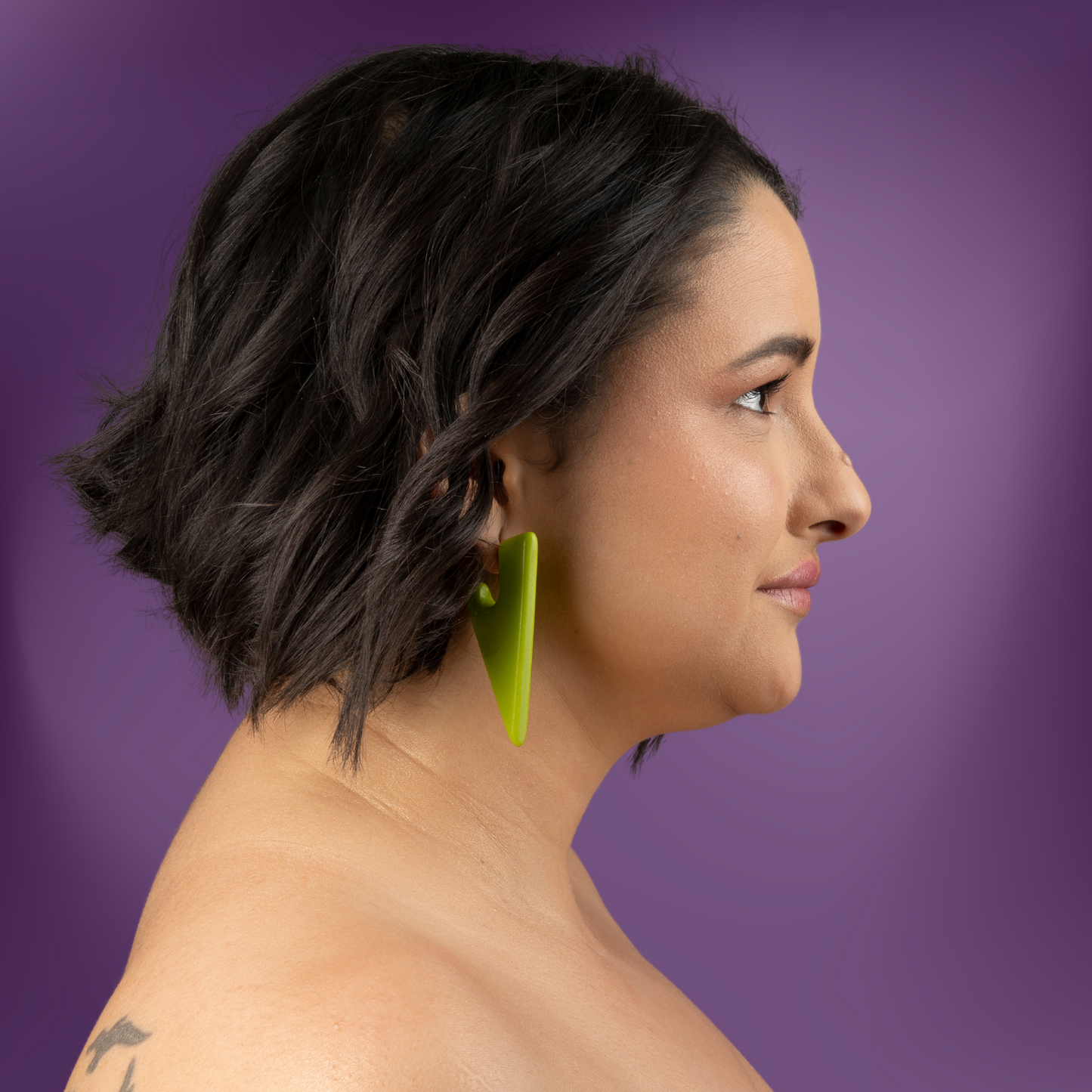 New Triangle Maxi Earrings -  Lime Green