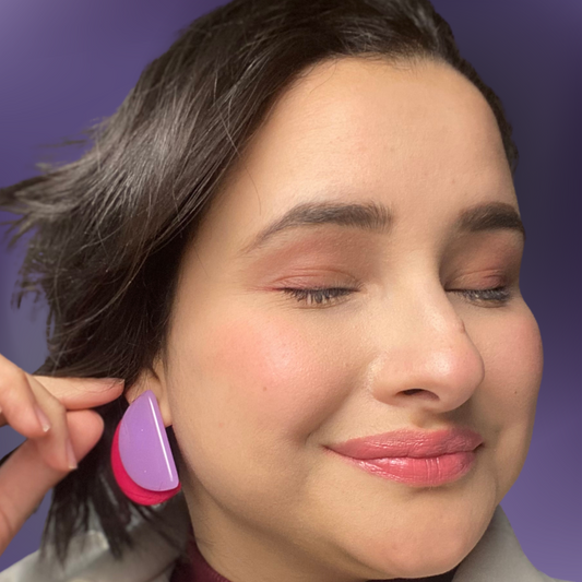 Semi-Circles Earrings - Pink & Purple