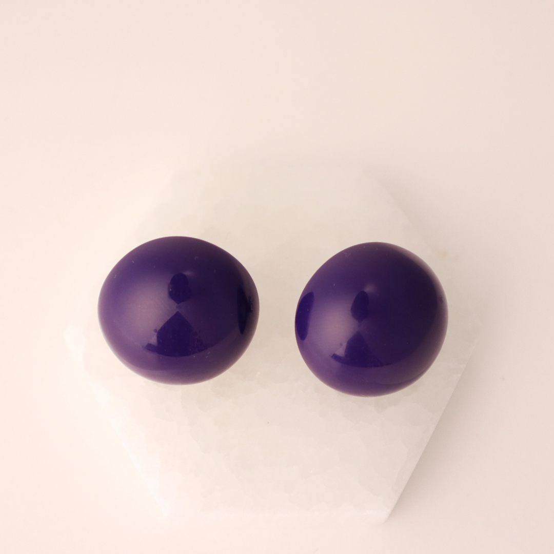 Maxi Button Earrings - Purple