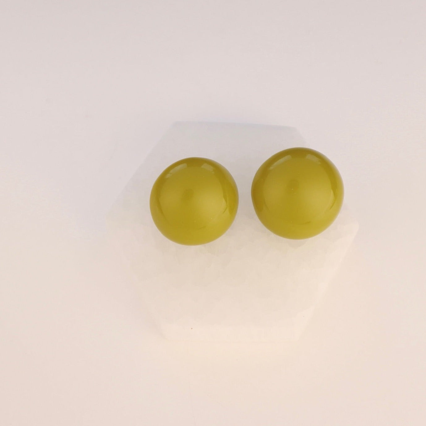 Maxi Button Earrings - Mustard