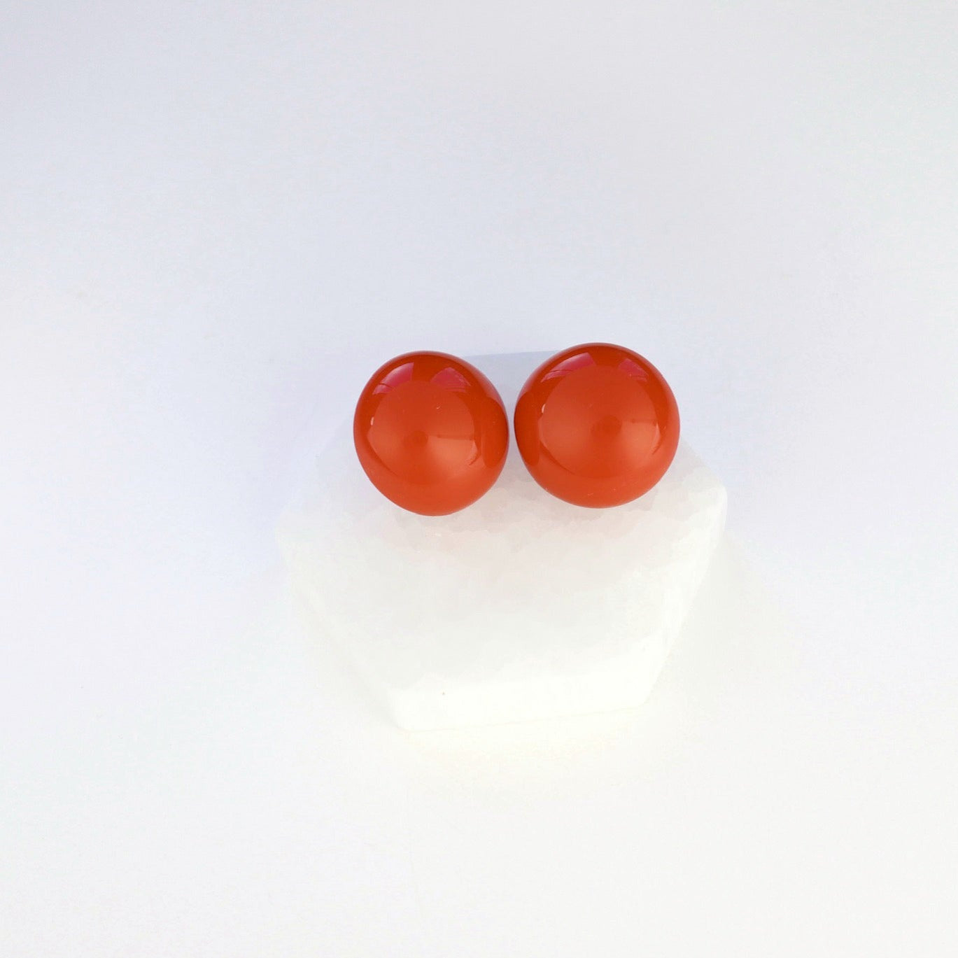 Maxi Button Earrings - Orange