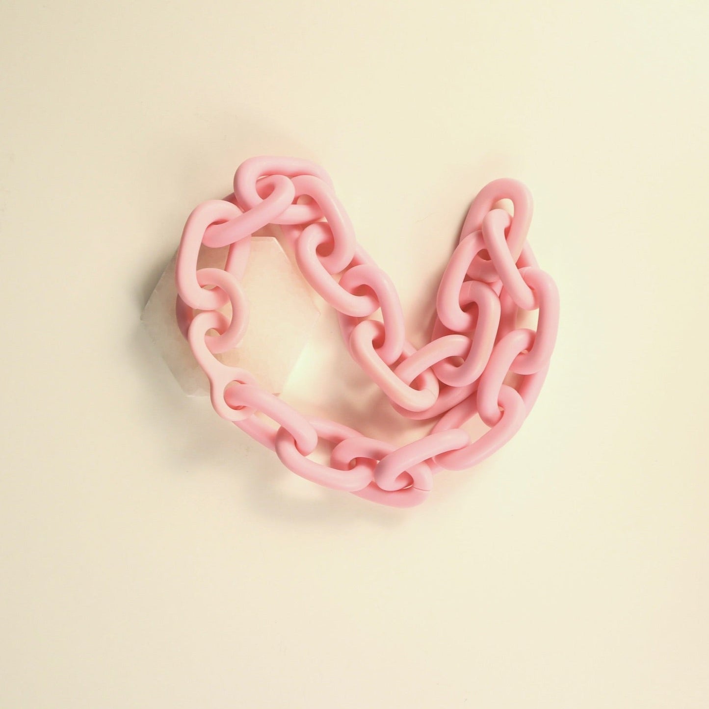 Medium Chain Resin Necklace - Baby Pink
