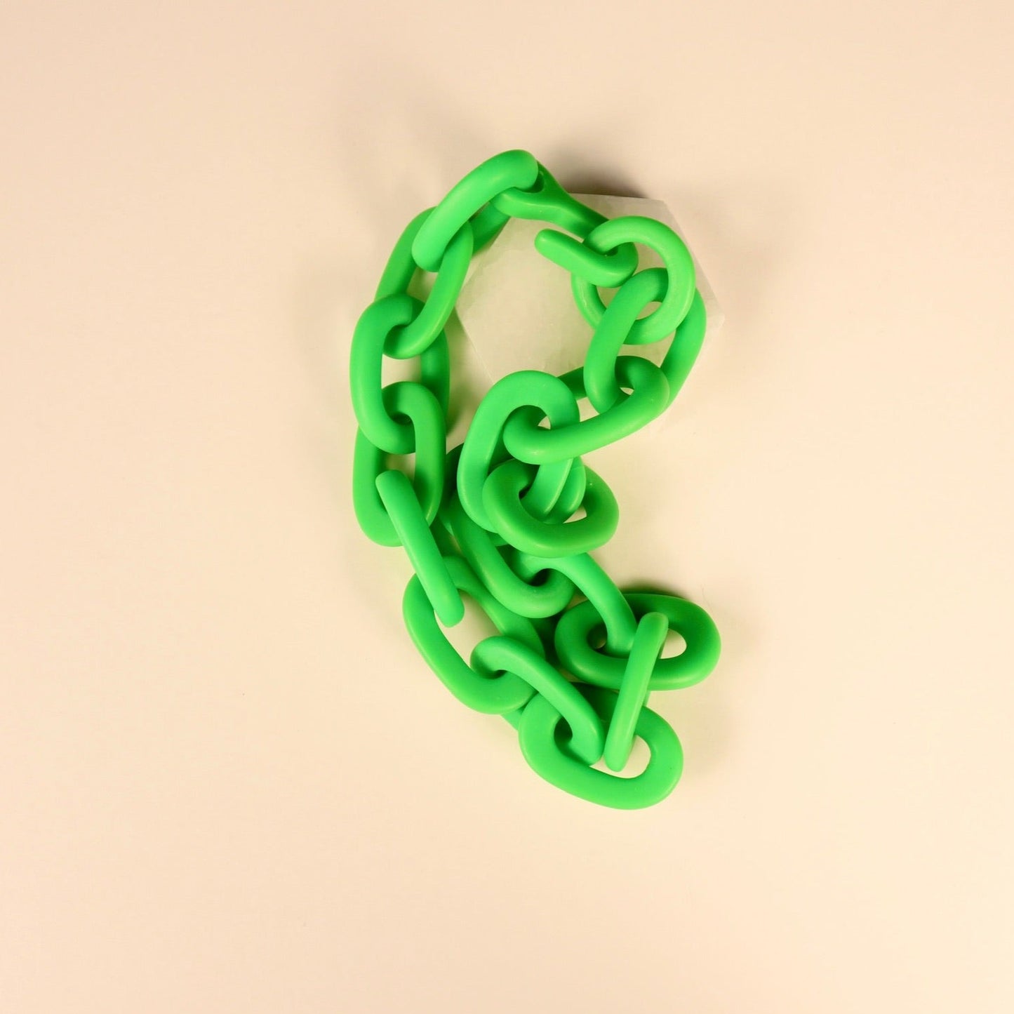 Medium Chain Resin Necklace - Lime Green