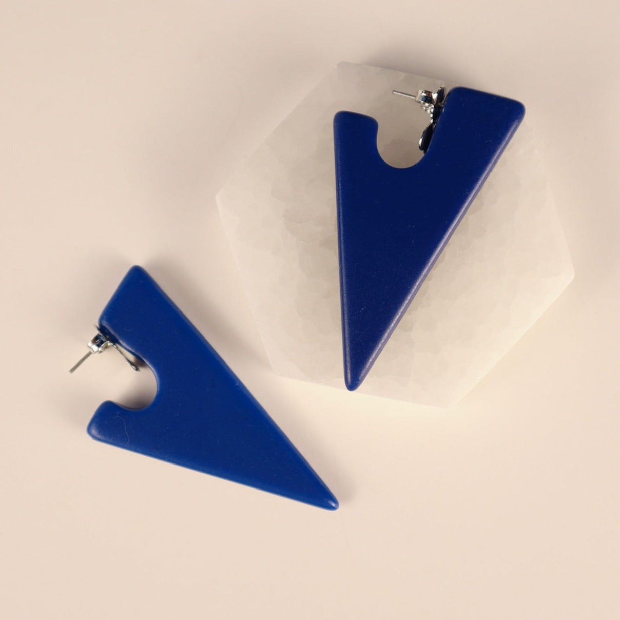 New Triangle Maxi Earrings - Cobalt Blue
